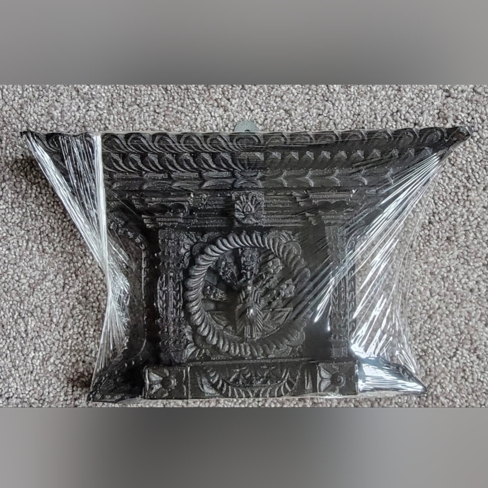 Vintage Peacock Eye Window From Nepal Hand Carved Wall Hang Architectural